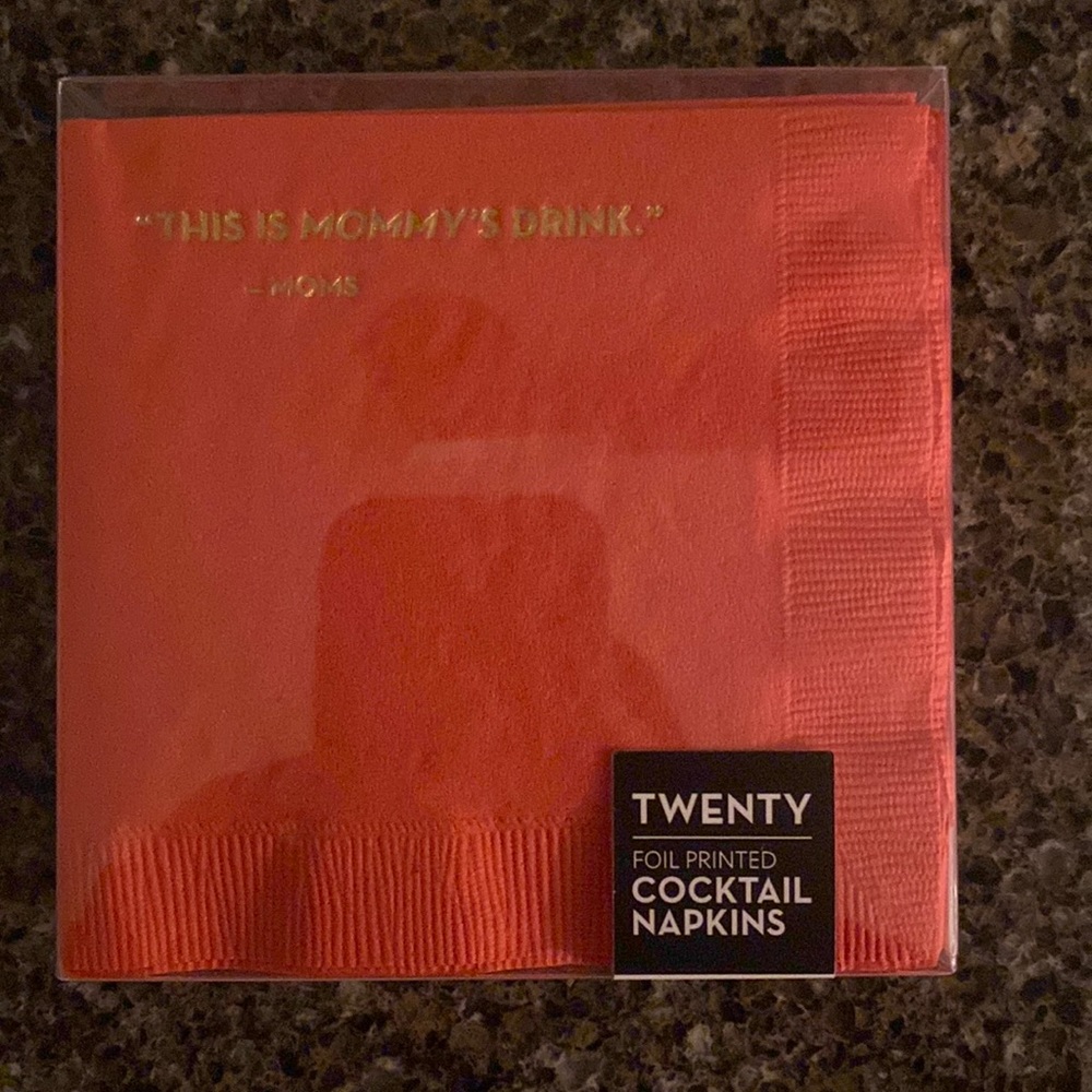 NEW 20 cocktail napkins. Foil printed with Words of “This Is Mommy’s Drink”